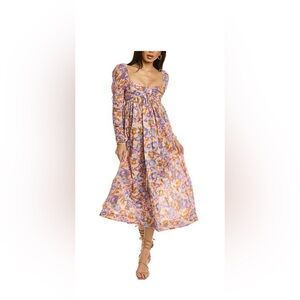 Zimmermann Violet Twist Front Midi Dress